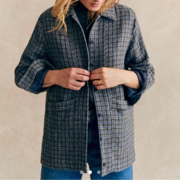 🇫🇷 Sézane Will Jacket Edinburgh Tile - Picture 1 of 9